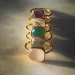 The Nightingale~ small square ring~Amethyst