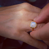 The Nightingale~ small square ring~ Moonstone